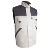 PBV Gilet Sans Manche Blanc De Travail Typhon En Polycoton Blanc Gris - XXL