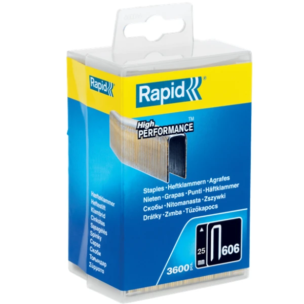 Agrafe étroite N°606 Rapid - Galvanisée - 25 Mm - Boîte De 3600 3 Agrafe étroite N°606 Rapid - Galvanisée - 25 Mm - Boîte De 3600