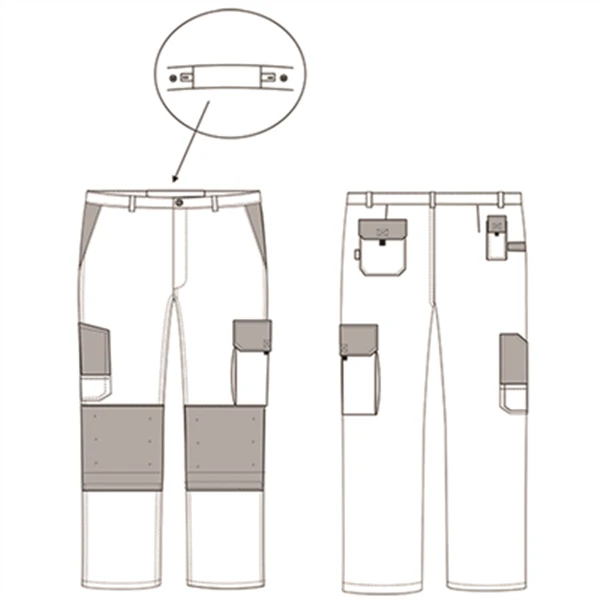 PBV Pantalon Blanc De Travail Typhon Poches Genouillères Blanc Gris - 4XL 6 PBV Pantalon Blanc De Travail Typhon Poches Genouillères Blanc Gris - 4XL – Image 4