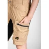 Bermuda Travail Multipoches Mobisho Rica Lewis Workwear Beige T40 -NORTH WAYS Boutique bermuda travail multipoches mobisho rica lewis workwear taille elastique beige 6