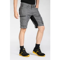 Bermuda Travail Multipoches Mobisho Rica Lewis Workwear Gris T40 -NORTH WAYS Boutique bermuda travail multipoches mobisho rica lewis workwear taille elastique gris 4