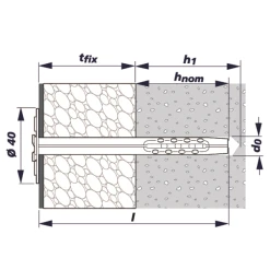 Etanco Cheville Frapper L80 Mm Isolant Souple Rigide épaisseur 30mm X250