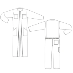 PBV Combinaison Travail Double Zip 65% Polyester 35% Coton Vert US Taille 2 -NORTH WAYS Boutique combinaison travail 2