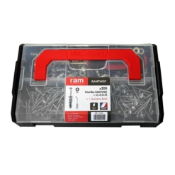 Mallette 200 Chevilles Autoforeuses RamTwist 1 Tournevis 200 Vis -NORTH WAYS Boutique mallette de 200 chevilles autoforeuses avec tournevis et vis zamak ram