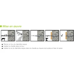 Cheville Nylon Expansion Sans Collerette Edia Ø 10mm Longueur 50mm X100 -NORTH WAYS Boutique mise en oeuvre percage