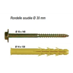 I.N.G. Fixations Cheville Chauffe-eau Diamètre 14 X 130 Sachet De 4 Pièces, Ing Fixations: A150030 -NORTH WAYS Boutique p105460b