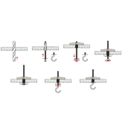 Cheville à Bascule Avec Crochet KDH Fischer - Pour Corps Creux - M6 X 100 Mm - Boîte De 20 80186 -NORTH WAYS Boutique p253768 pic3