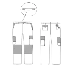 PBV Pantalon Blanc De Travail Typhon Poches Genouillères Blanc Gris - 4XL 7 PBV Pantalon Blanc De Travail Typhon Poches Genouillères Blanc Gris - 4XL -NORTH WAYS Boutique pantalon blanc travail typhon polycoton 2