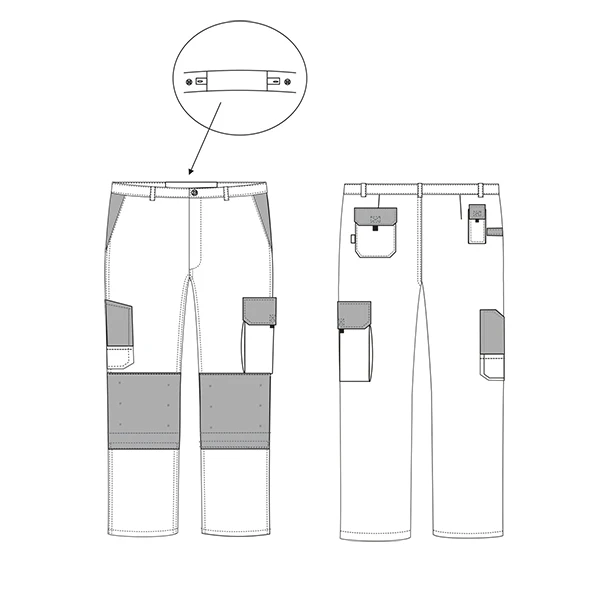 PBV Pantalon Blanc De Travail Typhon Poches Genouillères Blanc Gris - 4XL 4 PBV Pantalon Blanc De Travail Typhon Poches Genouillères Blanc Gris - 4XL – Image 2