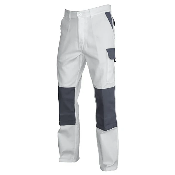 PBV Pantalon Blanc De Travail Typhon Poches Genouillères Blanc Gris - 4XL 5 PBV Pantalon Blanc De Travail Typhon Poches Genouillères Blanc Gris - 4XL – Image 3
