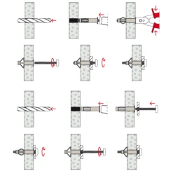 Cheville Métallique Fischer HM-S 6 X 52 Mm Avec Vis Métrique Corps Creux -NORTH WAYS Boutique sans titre 1 56