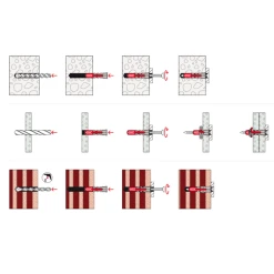 Cheville DUO POWER Pour Tous Types De Matériaux Avec Vis - Diamètres 6 - 8 Et 10 Mm - Blister De 18 Fischer 536249 -NORTH WAYS Boutique sans titre 17