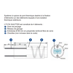Cheville à Rupture De Pont Thermique - LR IT-FIX Shutter - 80 X 120 Mm - Lot De 2 Etanco 364432000 -NORTH WAYS Boutique sans titre 29