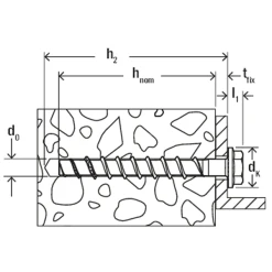 Vis à Béton Tête Hexagonale Empreinte Torx - Acier Zingué - UltraCut FBS II - 12 X 110 Mm - Boîte De 20 Fischer 536871 -NORTH WAYS Boutique schema 6
