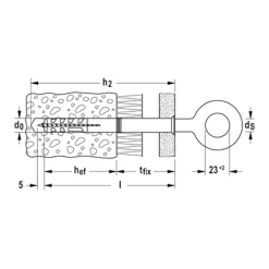 Fischer Cheville De Fixation Nylon Pour échafaudage S 14 ROE 100 Diamètre 14 Mm Longueur 100 Mm - Boîte De 25