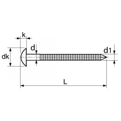 ACTON Pointe Annelée Tête Bombée En Acier Inoxydable A2 Filetage Total 2.3x40mm Boîte De 250g -NORTH WAYS Boutique schema technique pointe ann
