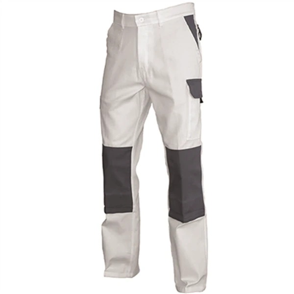 PBV Pantalon Blanc De Travail Typhon Poches Genouillères Blanc Gris - 4XL 3 PBV Pantalon Blanc De Travail Typhon Poches Genouillères Blanc Gris - 4XL