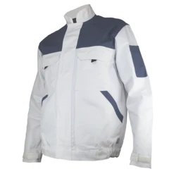 PBV Blouson Blanc De Travail Typhon En Polycoton Blanc Gris - 3XL
